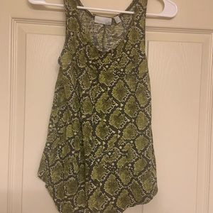 Green snake print tank top
